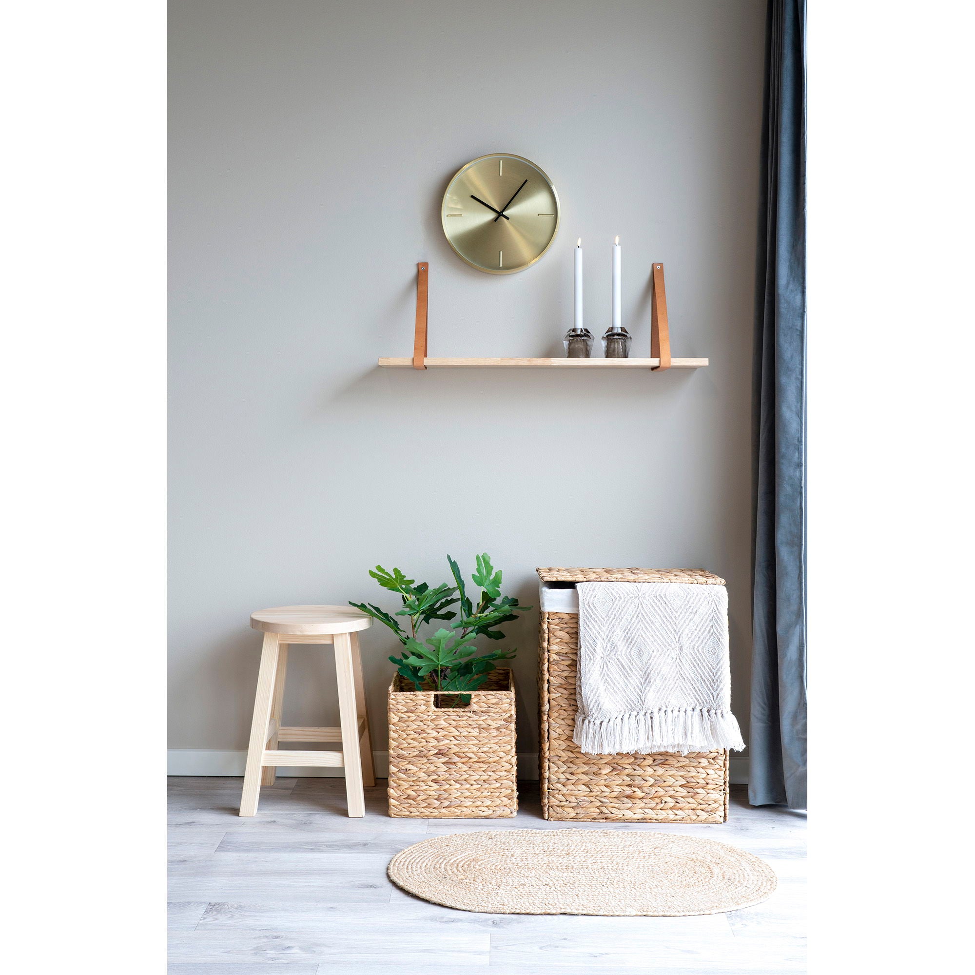 Bombay Fußmatte – 50×80 cm, Natur, oval, geflochtene Jute